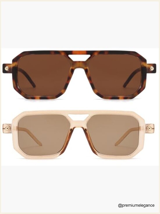Retro 70s Aviator Sunglasses Square UV400 Vintage Sun Shades main image 5